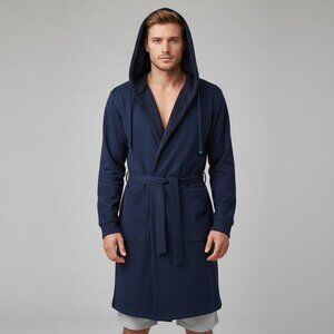 Dude Robe Navy Hooded Double Lined Robe